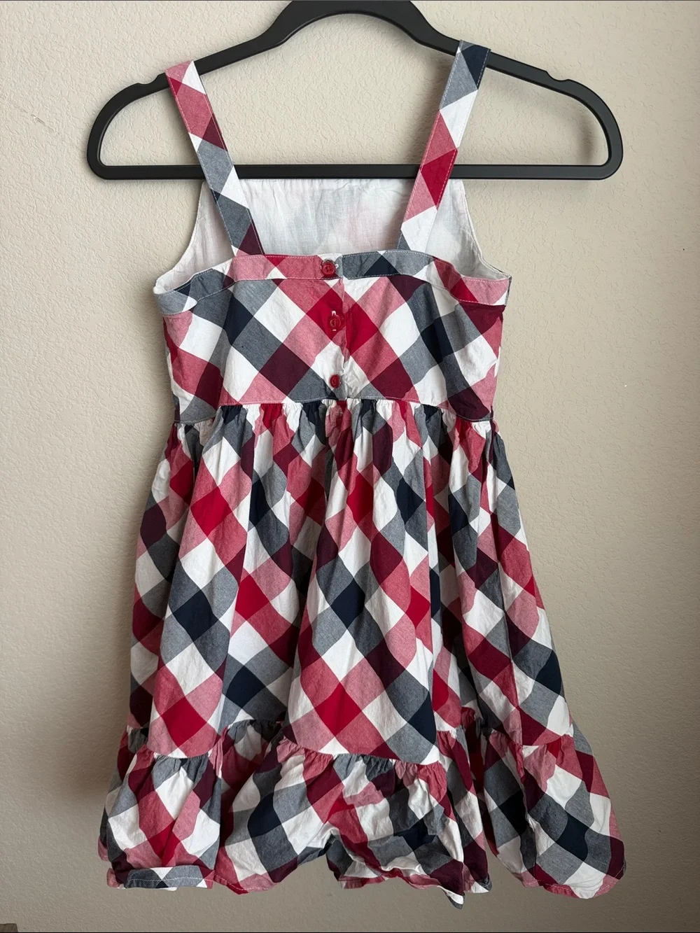 Gymboree Red, Navy & White Plaid Sundress